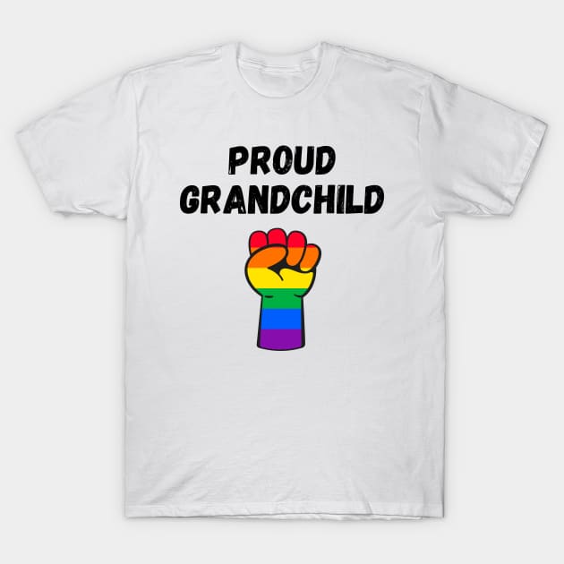 Proud Grandchild Rainbow Pride T Shirt Design T-Shirt by Rainbow Kin Wear